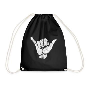 Signe de la main shaka accrocher - Sac de sport léger - noir - Devant