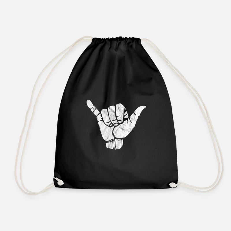 Shaka Handzeichen Hang - Turnbeutel - Schwarz