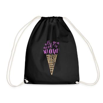 Idée de cadeau d'été de crème glacée - Sac de sport léger - noir - Devant