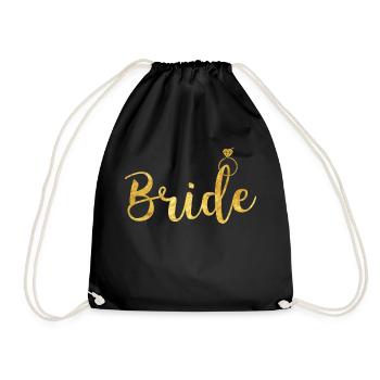 Mariée Diamant Or Bague cadeau de mariage JGA - Sac de sport léger - noir - Devant