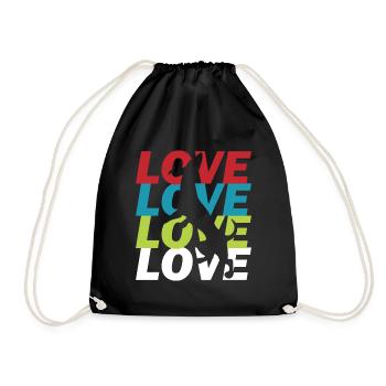 Dog love dog lover - Drawstring Bag - black - Front