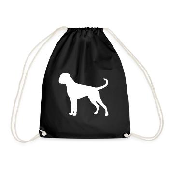 Boxer Hund Deutscher Boxer Silhouette Haustier - Turnbeutel - Schwarz - Vorne