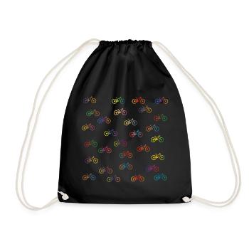 Kids Kids Bicycle Mountain Bike Colorful - Drawstring Bag - black - Front