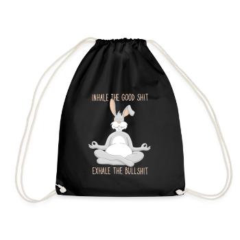 Inhale good shit exhale bullshit Hase Yoga - Turnbeutel - Schwarz - Vorne