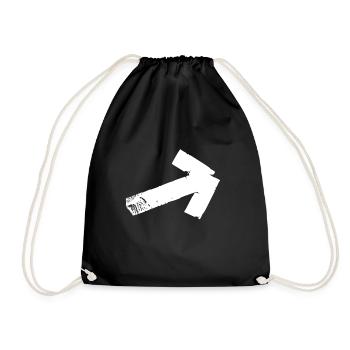 Flèche en diagonale - blanche - Sac de sport léger - noir - Devant