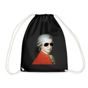 Mozart mit Sonnenbrille Legende cooles Geschenk - Turnbeutel - Schwarz - Vorne