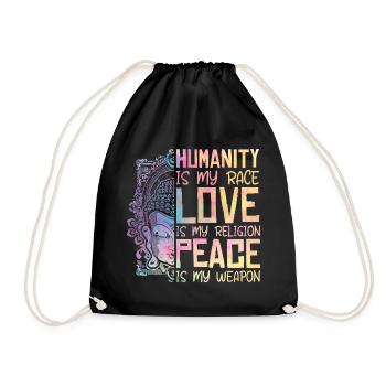 Religion Humanity Love Peace Cool - Drawstring Bag - black - Front