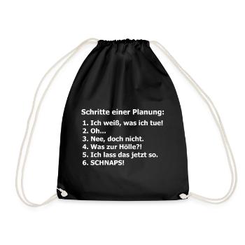 Planung - Turnbeutel - Schwarz - Vorne