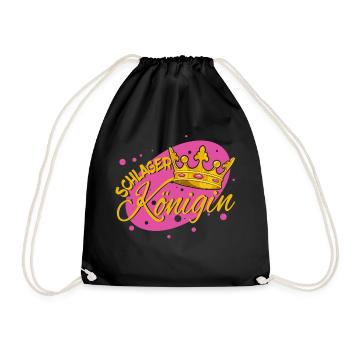 Schlager Queen folk music fan music statement - Drawstring Bag - black - Front