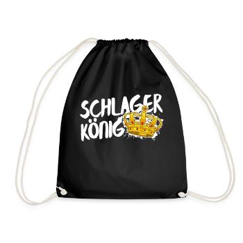 Schlagerkönig Schlager König Krone Statement - Turnbeutel - Schwarz - Vorne