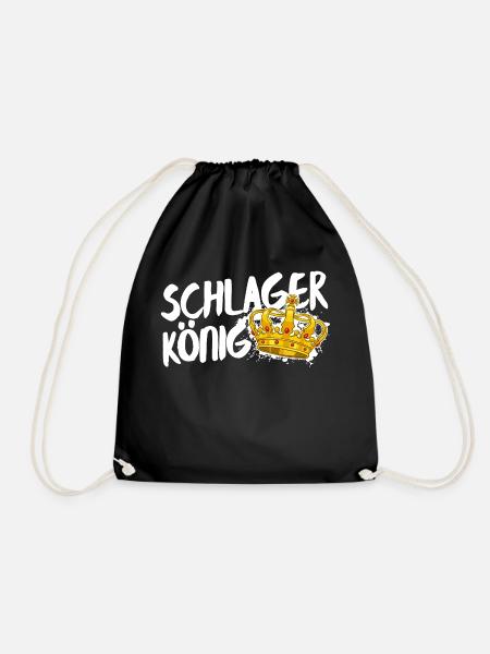 Schlagerkönig Schlager König Krone Statement - Turnbeutel - Schwarz