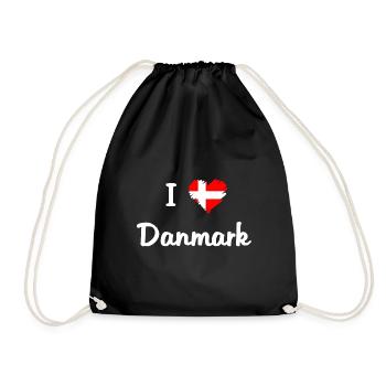 J'aime le Danemark. Danemark. - Sac de sport léger - noir - Devant
