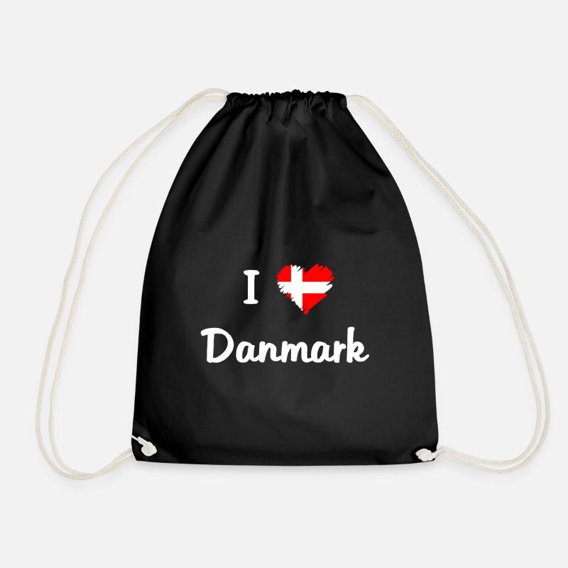 J'aime le Danemark. Danemark. - Sac de sport léger - noir