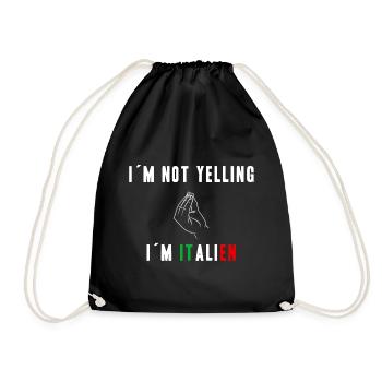 ICH SCHREIE NICHT ICH BIN ITALIENER! GESCHENKIDEE - Turnbeutel - Schwarz - Vorne