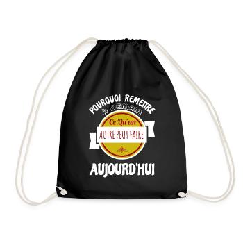 Citation Drôle • Aujourd´hui • Cadeaux - Sac de sport léger - noir - Devant
