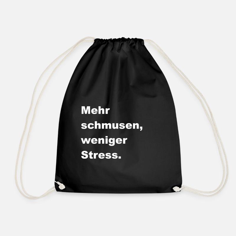 More cuddling, less stress. - Drawstring Bag - black