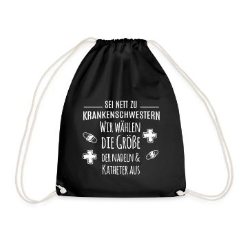 Geschenk EKG Herzschlag Kinderkrankenschwestern - Turnbeutel - Schwarz - Vorne