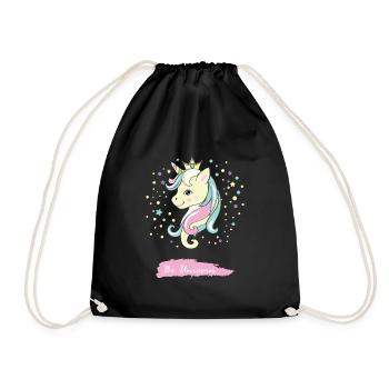 Unicorn fable fairy tale Colorful gift gift idea - Drawstring Bag - black - Front