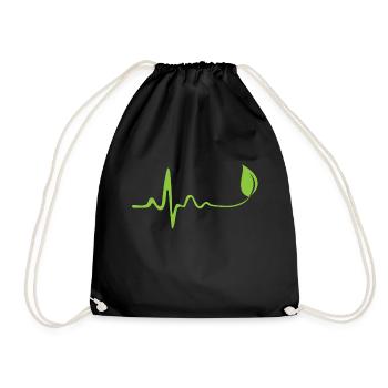 Vegan à rythme cardiaque - Sac de sport léger - noir - Devant