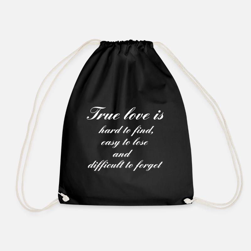 True love is .. - Drawstring Bag - black
