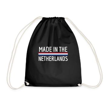 Made in the Netherlands Holland Dutch Koningsdag - Turnbeutel - Schwarz - Vorne