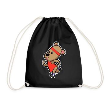 ours de jogging mignon - Sac de sport léger - noir - Devant
