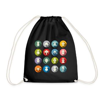 Robot famille - Sac de sport léger - noir - Devant