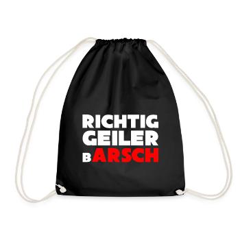 Richtig geiler Barsch Barsche angeln t shirt Angel - Turnbeutel - Schwarz - Vorne