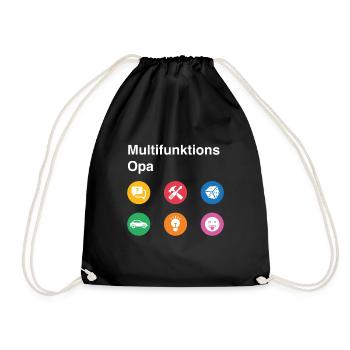 Multifunktions Opa Geschenk bester Opa - Turnbeutel - Schwarz - Vorne