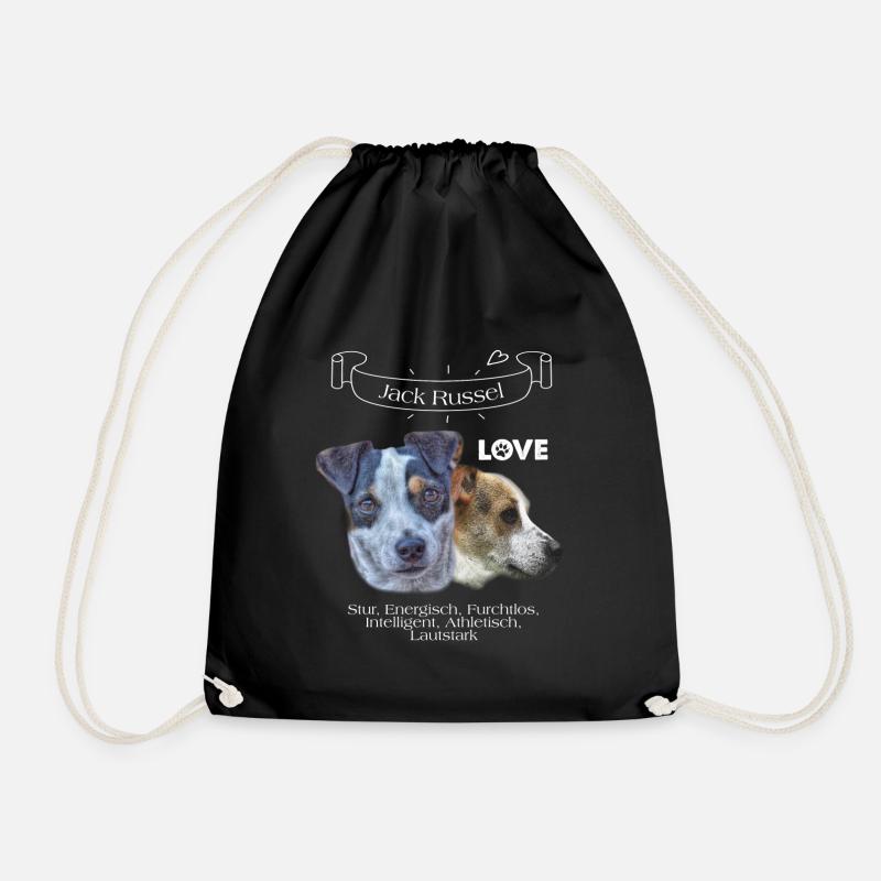 Jack Russel Shirt und Accessoires - Turnbeutel - Schwarz