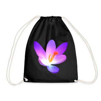 wonderful crocus - flowering in purple in spring - Drawstring Bag - black - Front