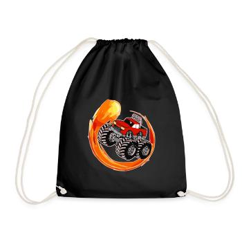 Monster Truck kids child toy gift - Drawstring Bag - black - Front