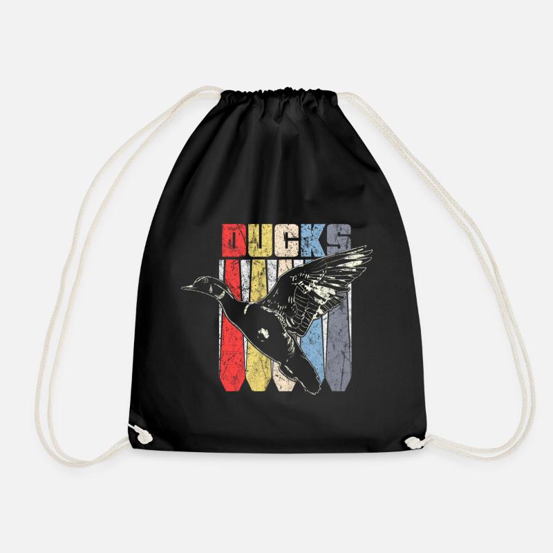 Vogel Ente Geschenk - Turnbeutel - Schwarz