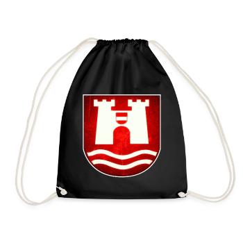 Linz Austria - Design - Drawstring Bag - black - Front