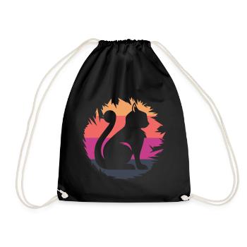 Cat Icon Colors Illustration Icon - Drawstring Bag - black - Front