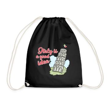 Italy - Drawstring Bag - black - Front