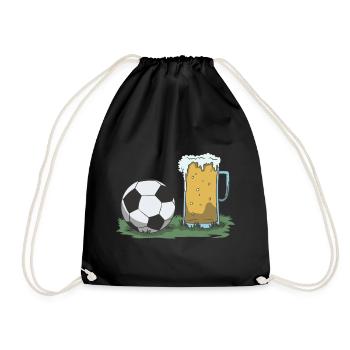 Idée cadeau football et bière - Sac de sport léger - noir - Devant