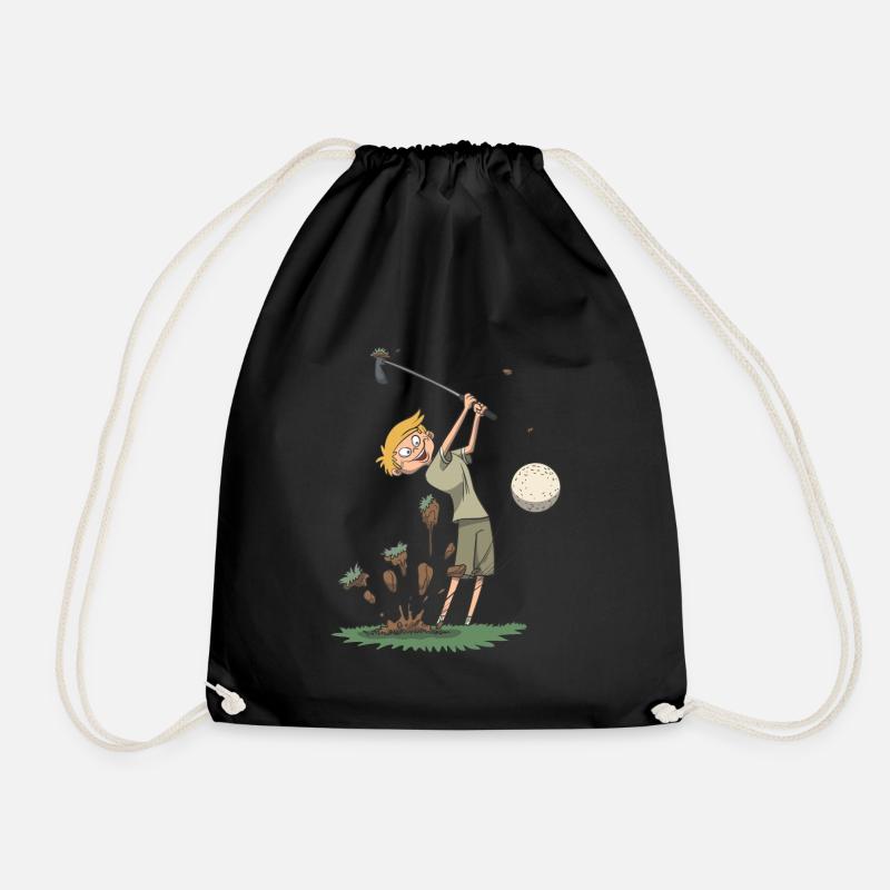 Golf Golfschwung Schlag Geschenk Idee - Turnbeutel - Schwarz