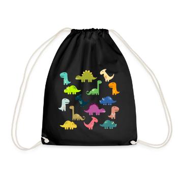 Dino Friends - Turnbeutel - Schwarz - Vorne