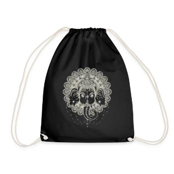 Sak Yant Thai Tattoo Elephant Cool Gift - Drawstring Bag - black - Front