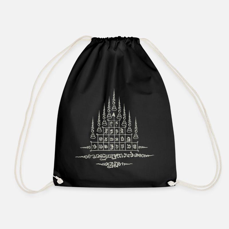 Sak Yant Thai Tattoo Neun Spitzen Cooles Geschenk - Turnbeutel - Schwarz