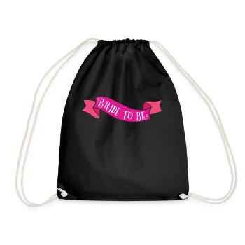 Bride Bride to be JGA Party Wedding Gift - Drawstring Bag - black - Front
