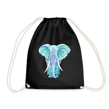 L'éléphant bleu - Sac de sport léger - noir - Devant