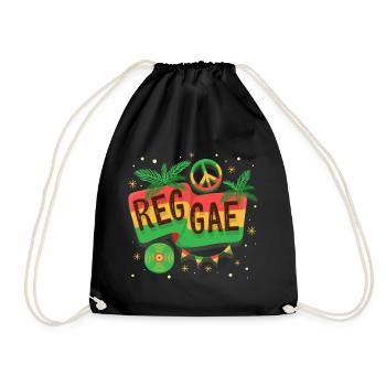 Reggae Flagge Regenbogen Vibe - Turnbeutel - Schwarz - Vorne