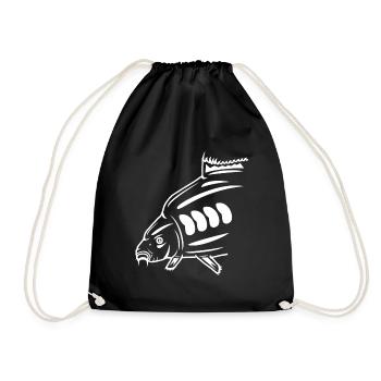Karpfen Angeln Montage Carp Rig Shirt Geschenke - Turnbeutel - Schwarz - Vorne