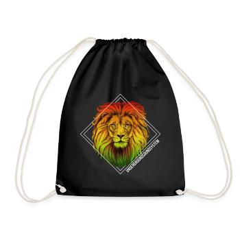 Rainbow lion in square frame - Drawstring Bag - black - Front
