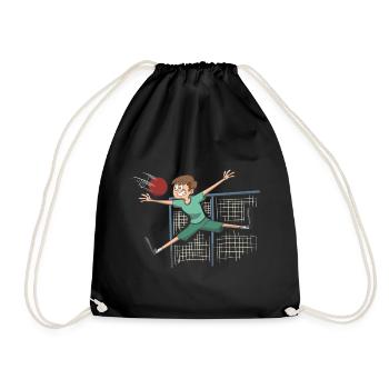 Handball Torwart Keeper Geschenk Idee - Turnbeutel - Schwarz - Vorne