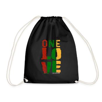 One Love Reggae Ribbon - Drawstring Bag - black - Front
