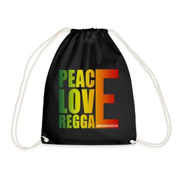 Peace Love Reggae Gradient - Turnbeutel - Schwarz - Vorne