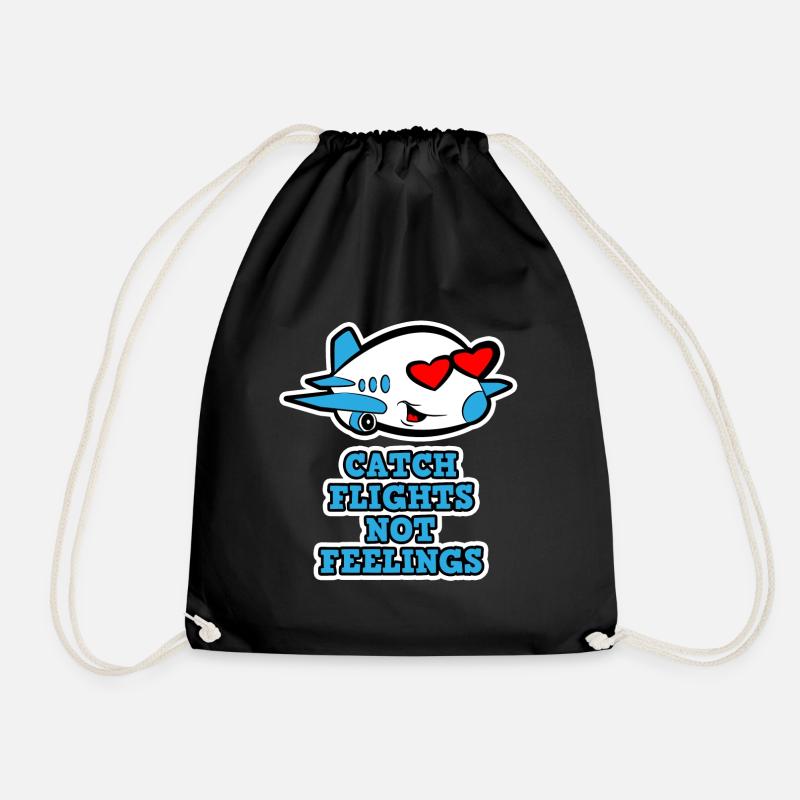 Love flight - Drawstring Bag - black